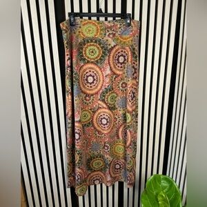 Jane Ashley Multicolor Mandala Maxi Skirt Sz M